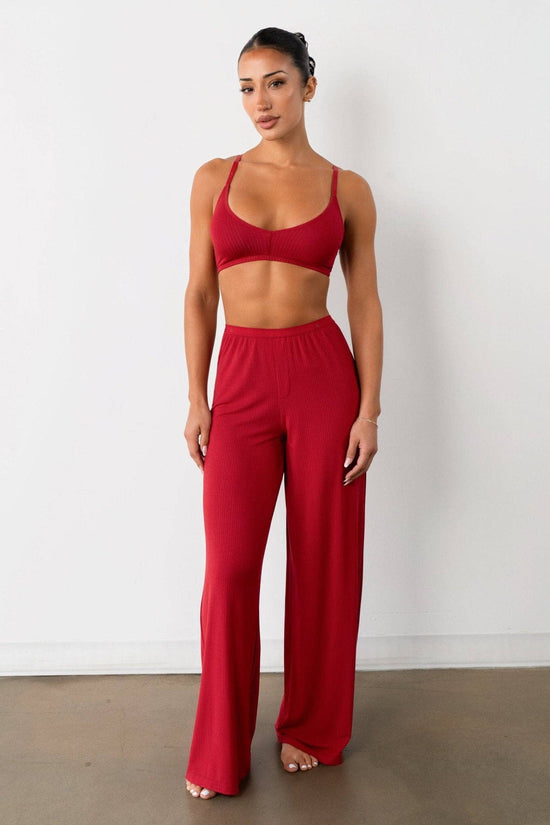 Vitality Float Rib Boxer Pant - Crimson
