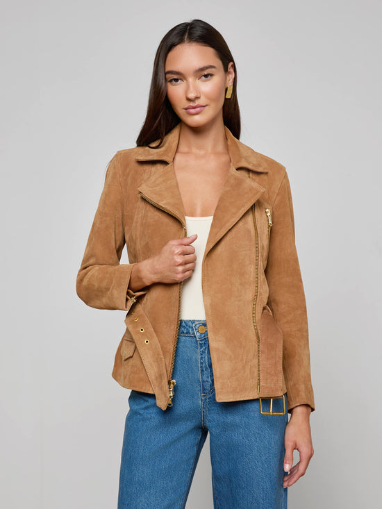 Dinah Suede Biker Jacket