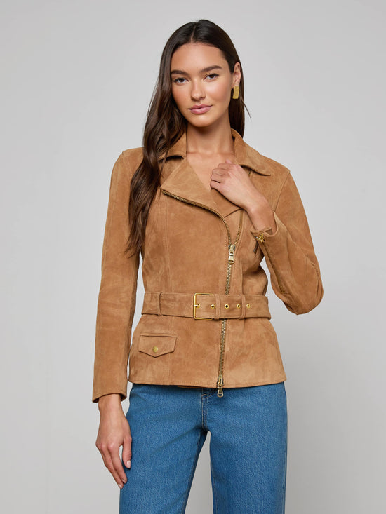 Dinah Suede Biker Jacket