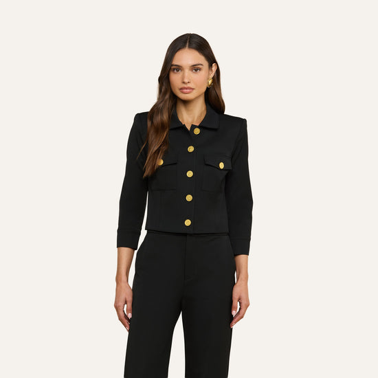 Kumi Cropped Jacket - Black (PRE-SALE)