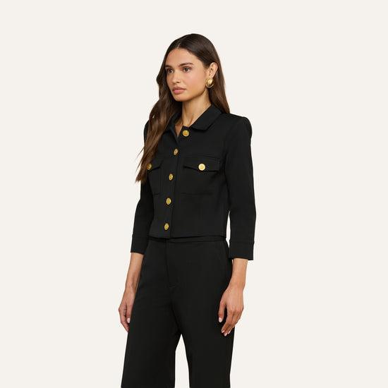 Kumi Cropped Jacket - Black (PRE-SALE)