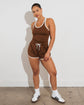 Vitality Motive® Racer Tank - Toffee Contrast