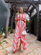 Abrielle Striped Handkerchief Midi Dress