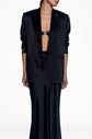 Oversized Silk Blazer - Black