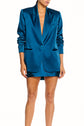 Oversized Silk Blazer - Marine