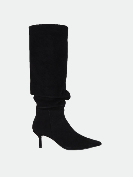 Jordi Suede Slouch Boot - Black