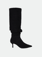 Jordi Suede Slouch Boot - Black