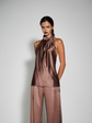 Draped Halter Top - Truffle