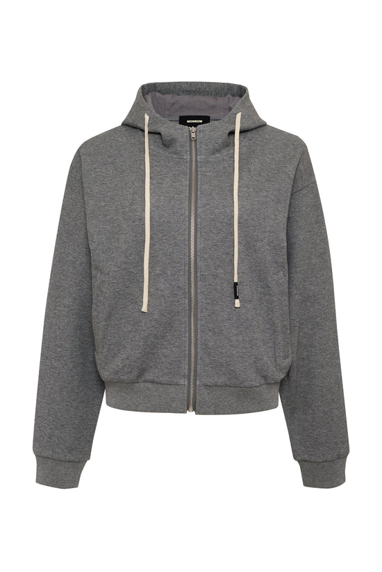 Cotton Knit Zip Up Hoody