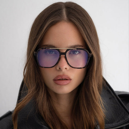 Spencer Blue Light Reading Glasses (+1) - Lavender Tortoise