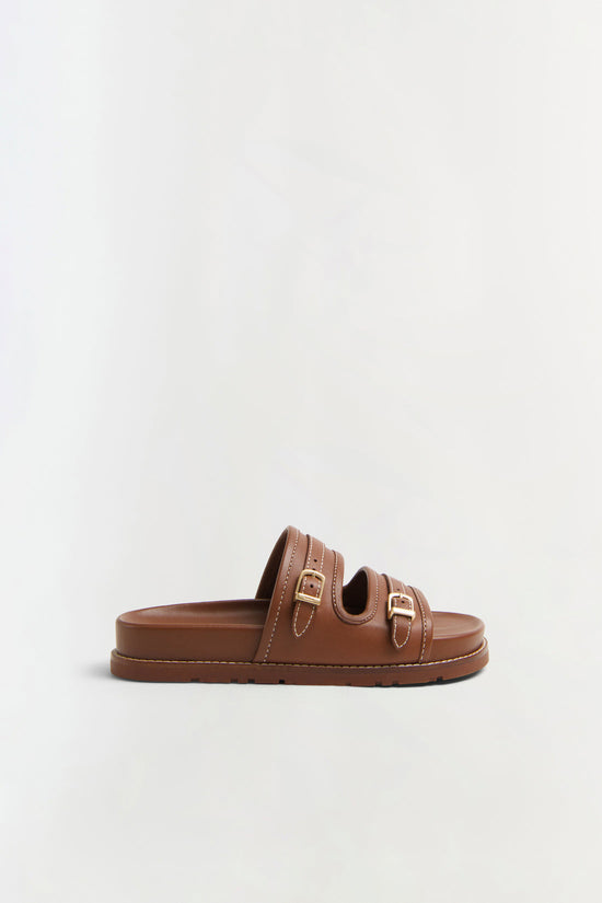 Aura Leather Pool Slide