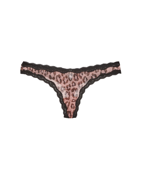 Printed Sheer Tulle Thong