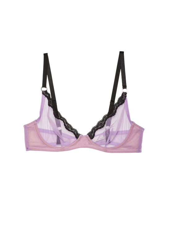 Sheer Tulle Demi Bra - Spring Lavender