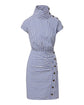 Arabel Striped Poplin Asymmetrical Dress