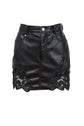 Leather Guipure Mini Skirt