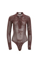 Lace Pointelle Collared Bodysuit