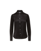 Monique Silk Button-Down Shirt - Black