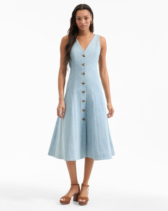 Lou Pleated Midi Dress