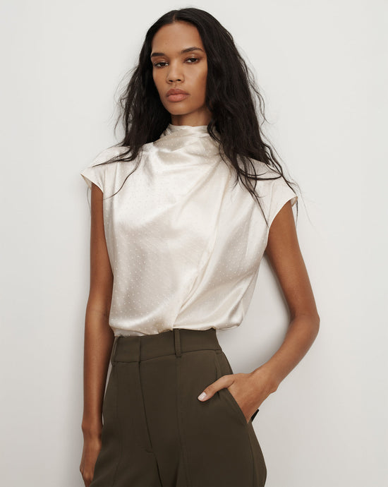 Leilany Tie Neck Silk Top
