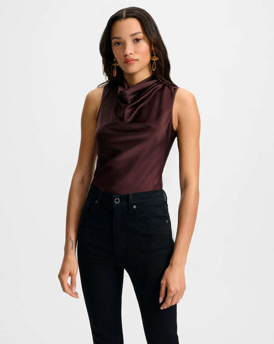 Tam Silk Sleeveless Top - Dark Currant