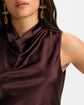 Tam Silk Sleeveless Top - Dark Currant