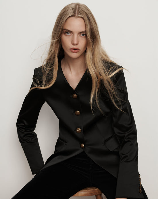 Cynthia Satin Tailored Jacket