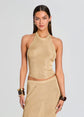 Minnie Metallic Knit Halter Top