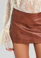 Valerie Leather Skirt - Cigar (PRE-SALE)