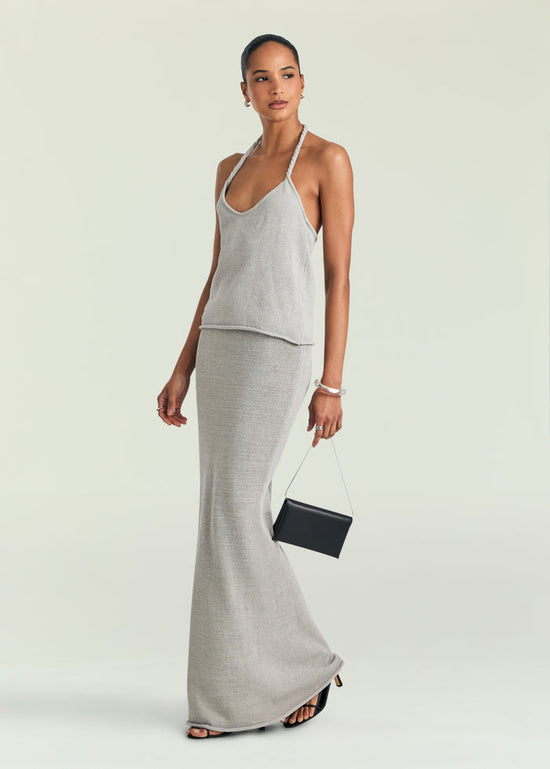 Kora Knit Maxi Skirt - Grey
