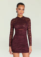 Moxey Ruched Mini Dress - Bordeaux (PRE-SALE)