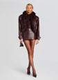 Jia Leather Jacket - Mahogany