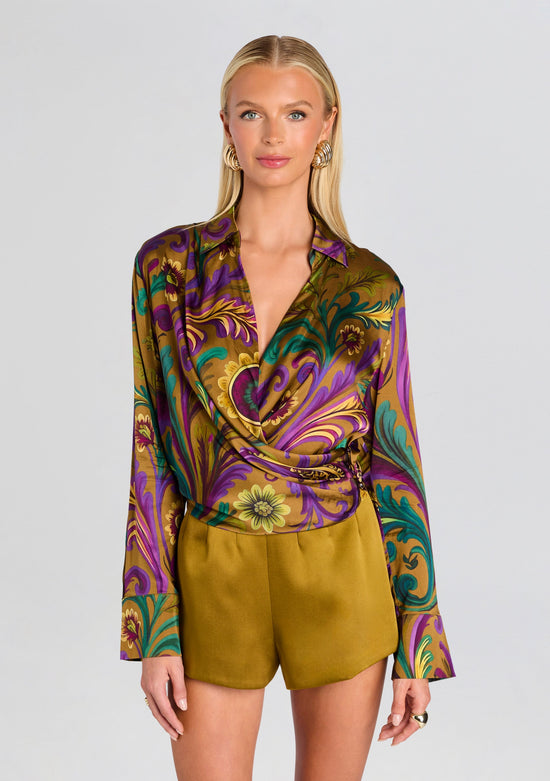 Kourt Blouse - Ochre Ornate Paisley (PRE-SALE)