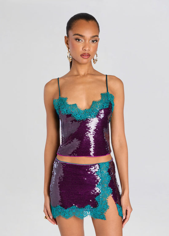 Mik Sequin Top - Violette/Sarcelle (PRE-SALE)