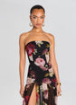 Nicole Silk Chiffon Dress - Noir Rose (PRE-SALE)