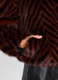 Segrid Faux Fur Bomber - Mahogany Chevron (PRE-SALE)