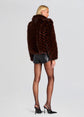 Segrid Faux Fur Bomber - Mahogany Chevron (PRE-SALE)
