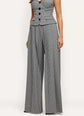 Nova Pleated Wide-Leg Pant - Black/White Houndstooth (PRE-SALE)