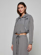 Bronwyn Cropped Windbreaker - Grey