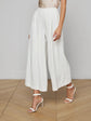 Novalynn Cropped Pleated Pant - White
