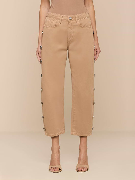Mallis Studded Bow-Leg Jean