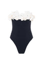 Breeze Jacquard Flower Applique One Piece