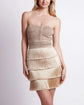 METALLIC KNIT STRAPLESS MINI DRESS