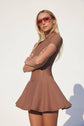 VIENNA LOW-ZIP CORSET DRESS - MOCHA (PRE-SALE)