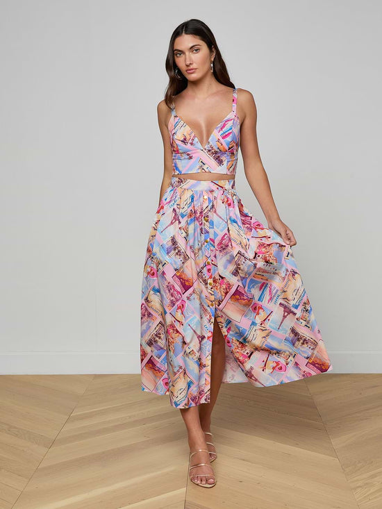Seina Poplin Midi Skirt