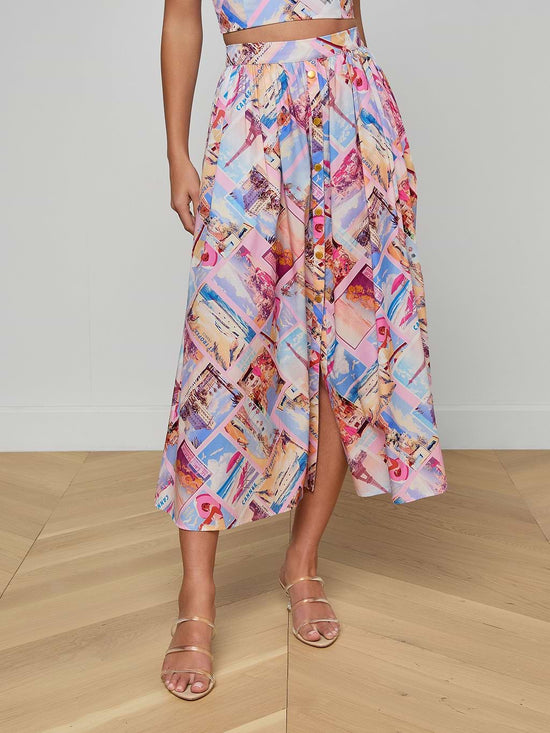 Seina Poplin Midi Skirt