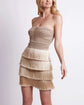 METALLIC KNIT STRAPLESS MINI DRESS