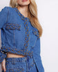 BRAIDED DENIM CROPPED JACKET