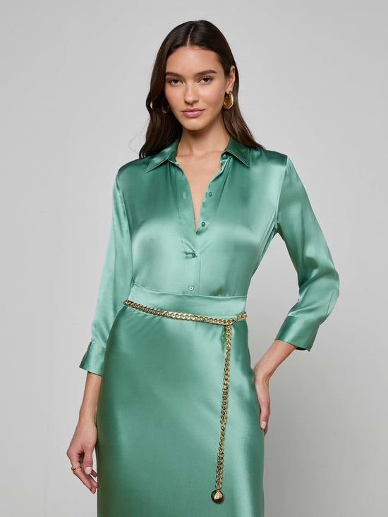 Dani Silk Blouse - Malachite Green