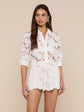 Seychelle Cropped Eyelet Blouse