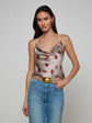 Calista Silk Camisole - Taupe/Dark Red Kiss